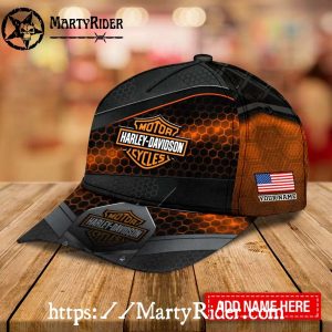 Hex Orange Harley Davidson Caps – Custom Honeycomb Look