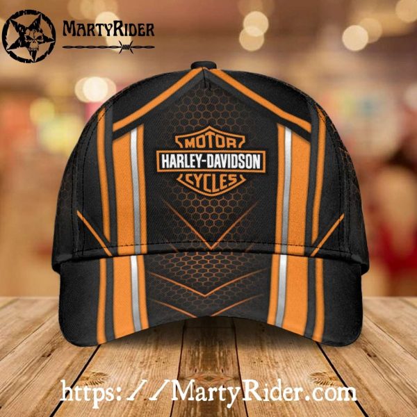 Hex Orange Stripe Harley Davidson Cap Bold Look