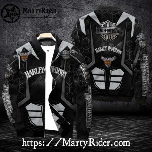 Hexagon Armor Black bomber Harley Davidson Bomber Jackets