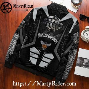 Hexagon Armor Black bomber Harley Davidson Bomber Jackets 3