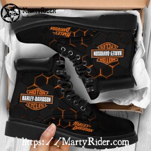 Hexagon Grid Harley Davidson Shoes Mens Harley Riding Boots