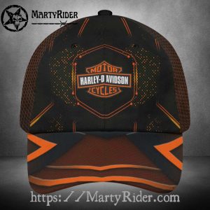 Hexagon Spark Harley Davidson Caps – Orange Glow Design