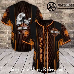 Honeycomb Eagle Harley Davidson Baseball Jerseys Style