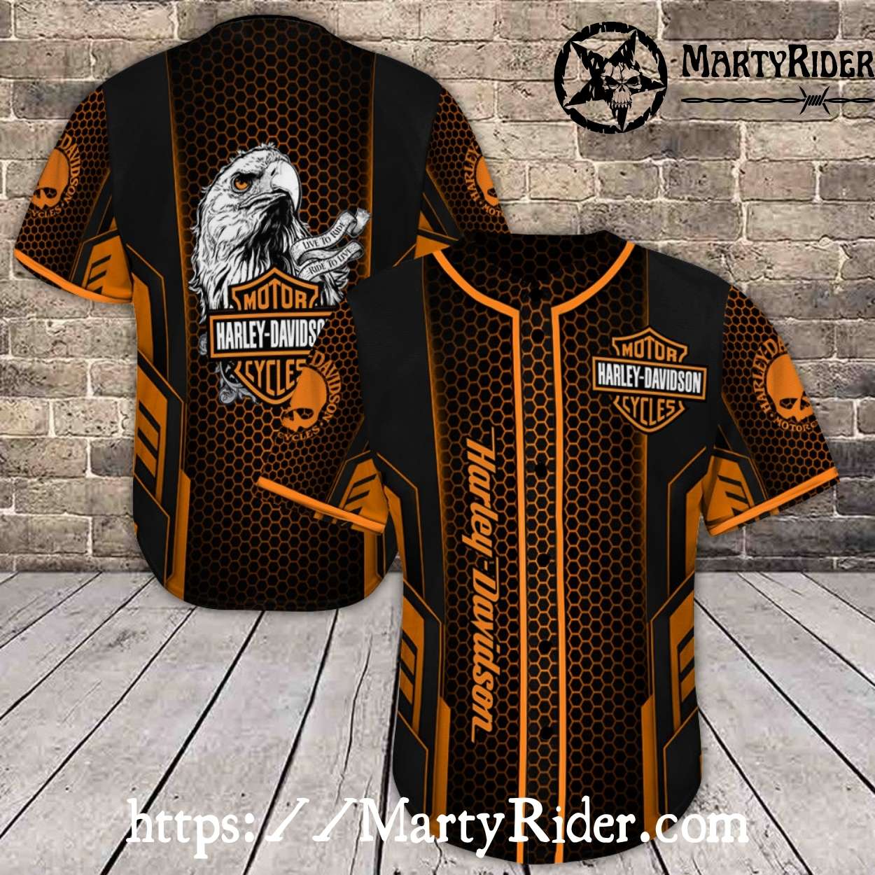 Honeycomb Eagle Harley Davidson Baseball Jerseys Style Honeycomb Eagle Harley Davidson Baseball Jerseys Style