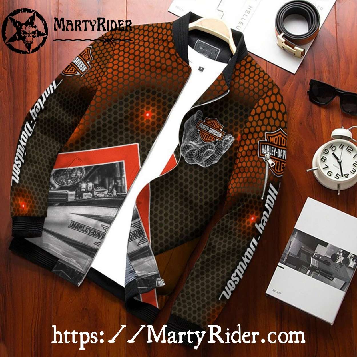 Honeycomb Grid Engine Art Harley Davidson Bomber Jackets Honeycomb Grid Engine Art Harley Davidson Bomber Jackets