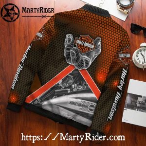 Honeycomb Grid Engine Art Harley Davidson Bomber Jackets 3