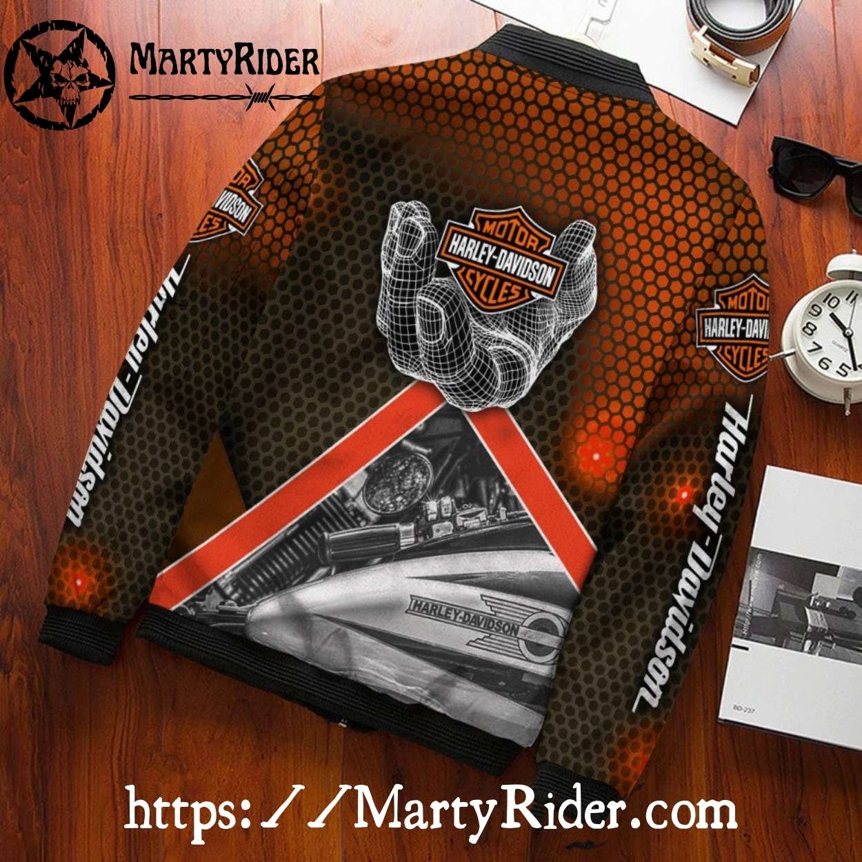Honeycomb Grid Engine Art Harley Davidson Bomber Jackets Honeycomb Grid Engine Art Harley Davidson Bomber Jackets