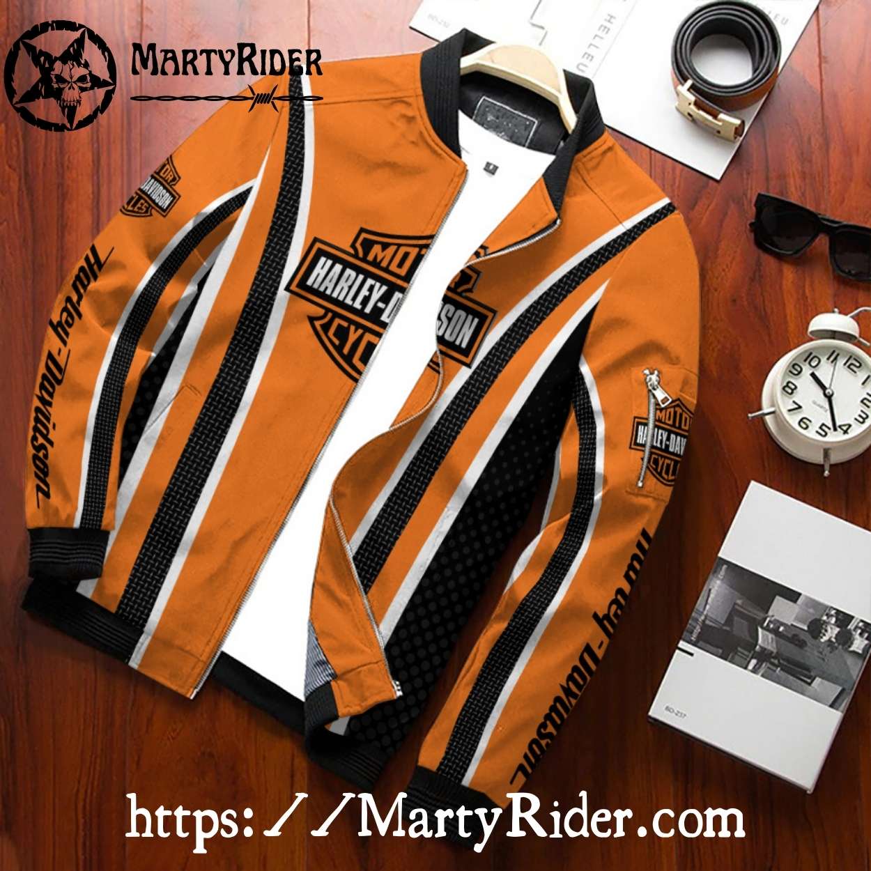 Honeycomb Stripes bomber jacket harley davidson orange style Honeycomb Stripes bomber jacket harley davidson orange style