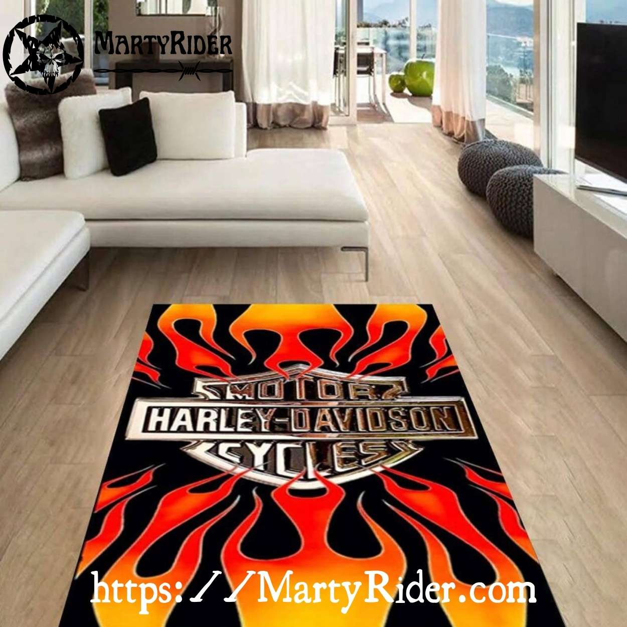Hot Rod Flames Logo Harley Davidson Rugs Hot Rod Flames Logo Harley Davidson Rugs