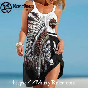 Indian Skull Harley Davidson Beach Dress Vibe
