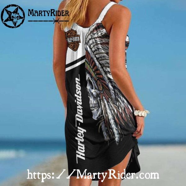 Indian Skull Harley Davidson Beach Dress Vibe