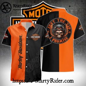Just The Tip Skull Harley Davidson Aloha Shirt