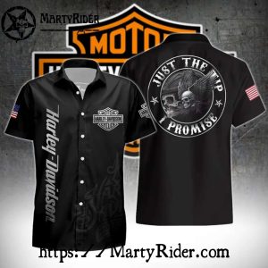 Just The Tip Skull Promise Harley Davidson Aloha Shirt