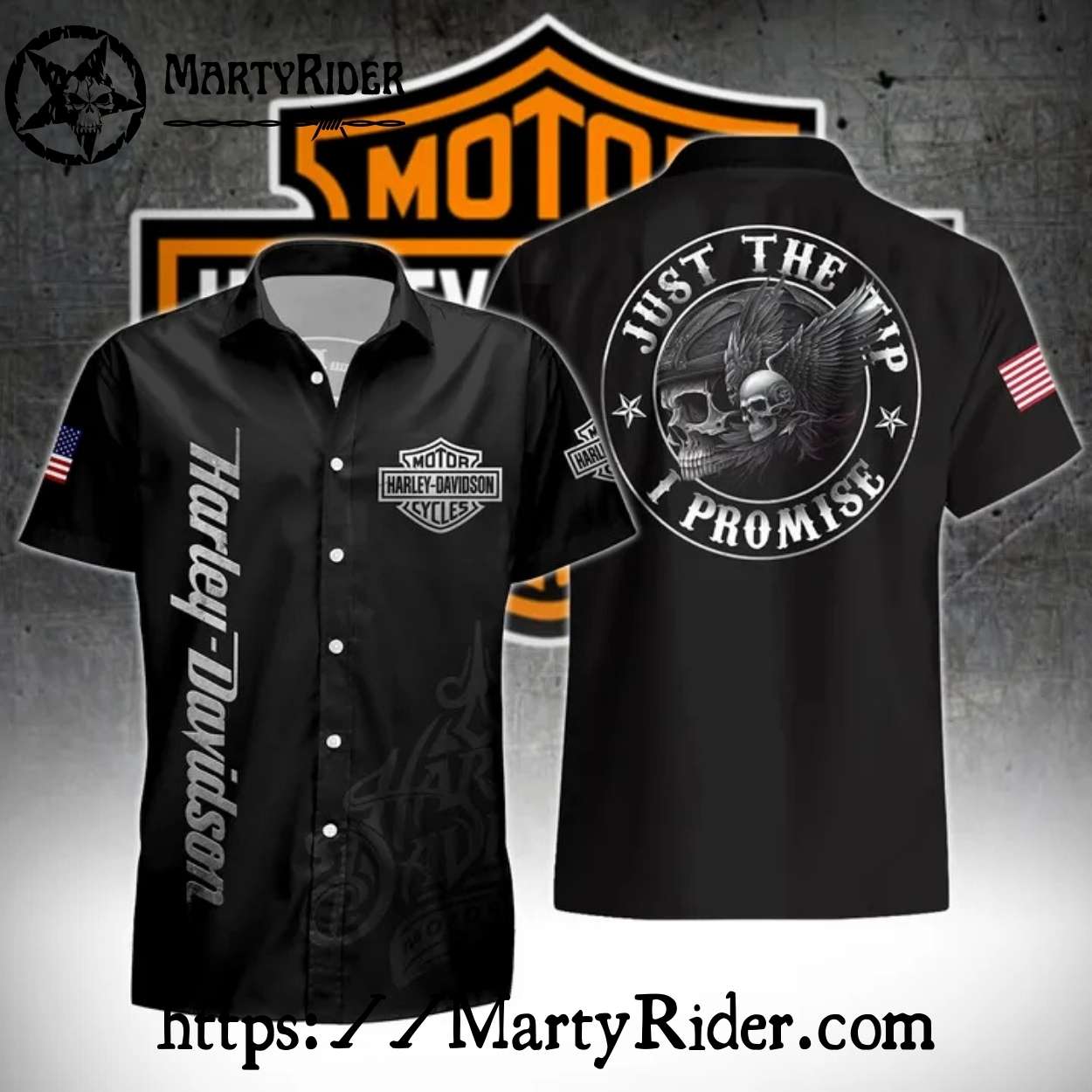 Just The Tip Skull Promise Harley Davidson Aloha Shirt Just The Tip Skull Promise Harley Davidson Aloha Shirt