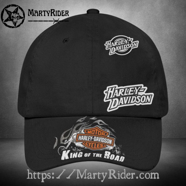 King of the Road Harley Davidson Caps – All Black Look