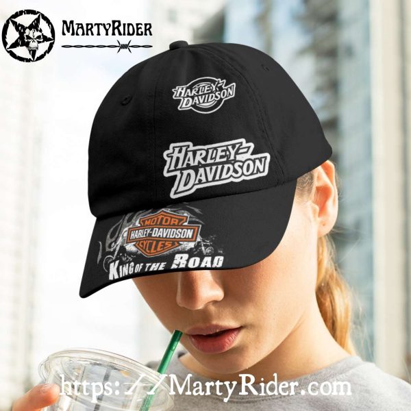 King of the Road Harley Davidson Caps – All Black Look