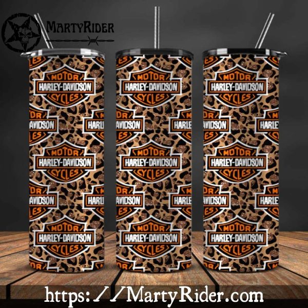 Leopard Print Logo Pattern Harley Davidson Tumblers 20oz