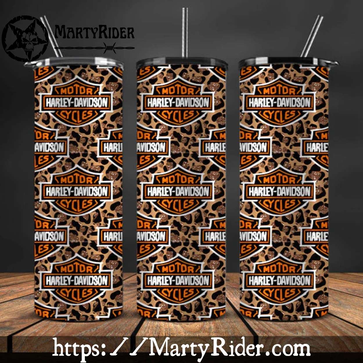 Leopard Print Logo Pattern Harley Davidson Tumblers 20oz Leopard Print Logo Pattern Harley Davidson Tumblers 20oz