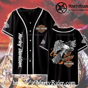 Live to Ride Eagle Harley Davidson Baseball Jersey Shirt