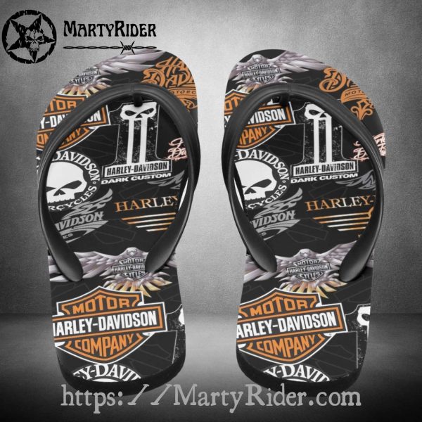 Logo Patch Harley Davidson Flip Flops Winged Style