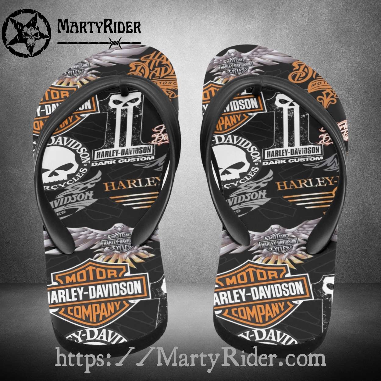 Logo Patch Harley Davidson Flip Flops Winged Style Logo Patch Harley Davidson Flip Flops Winged Style