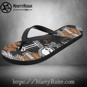 Logo Patch Harley Davidson Flip Flops Winged Style
