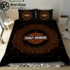 Floral Skull Harley Davidson Bedding Sets Dark Romance