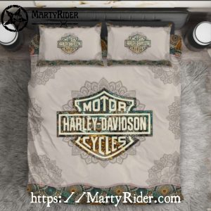 Mandala Cream Harley Davidson Bedding Sets Vintage Spirit