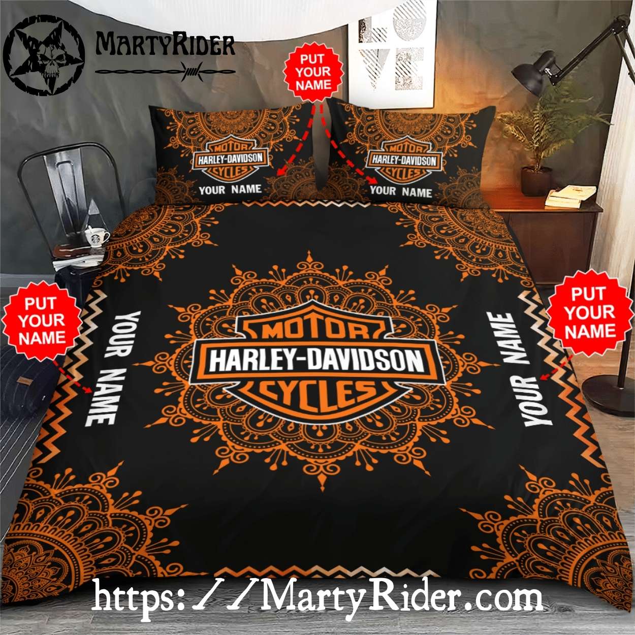 Mandala Skull Custom Harley Davidson Bedding Sets Unique Mandala Skull Custom Harley Davidson Bedding Sets Unique