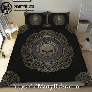 Mandala Skull Harley Davidson Bedding Sets Gold Tribal Art