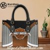 Giraffe Print Monochrome Harley Davidson Leather Purse