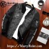 Grim Reaper bomber harley design black and white harley jacket