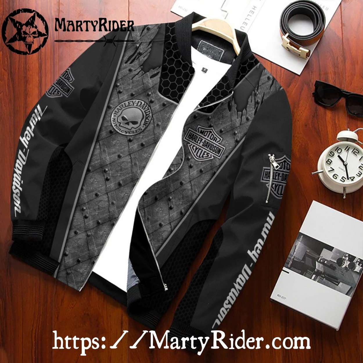 Metal Armor Shield Harley Davidson Bomber Jacket Metal Armor Shield Harley Davidson Bomber Jacket