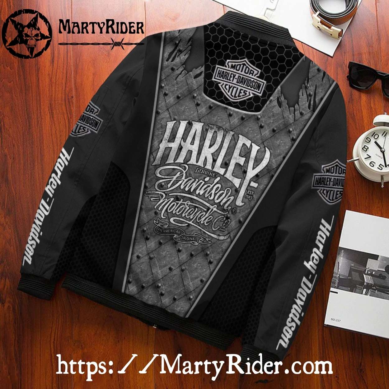 Metal Armor Shield Harley Davidson Bomber Jacket Metal Armor Shield Harley Davidson Bomber Jacket