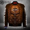 Orange Hex Shield Harley Davidson Bomber Jacket