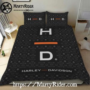 Minimal HD Harley Davidson Bedding Sets Monogram Design