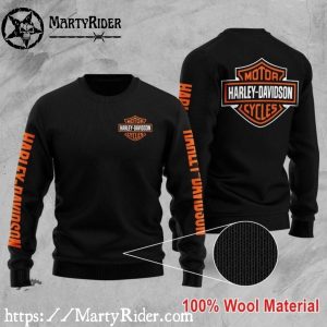 Minimal Logo Black Harley Davidson Ugly Xmas Sweater