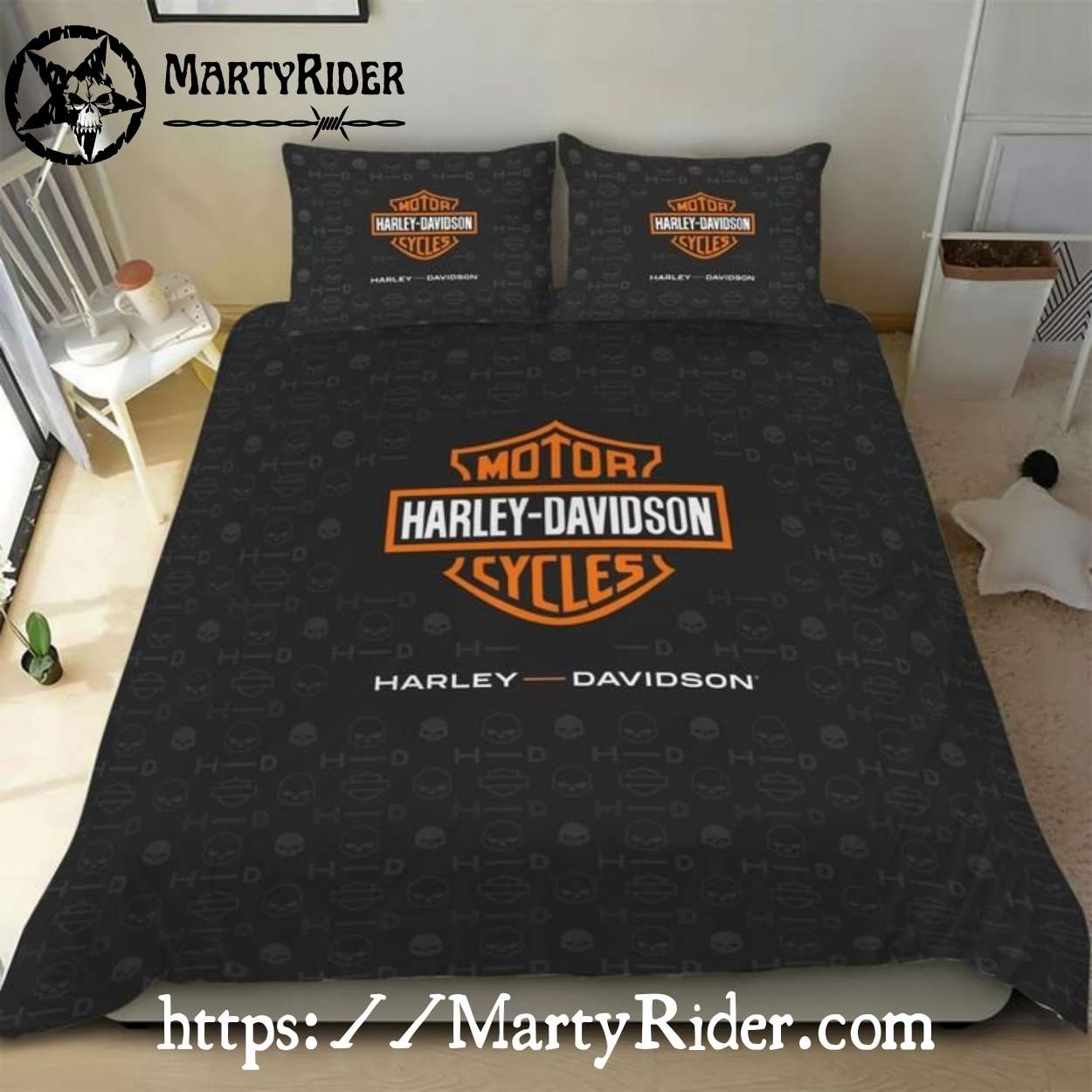 Minimal Skull Icon Harley Davidson Bedding Sets Clean Look Minimal Skull Icon Harley Davidson Bedding Sets Clean Look
