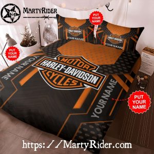 Modern Custom Harley Davidson Bedding Sets Name Edition