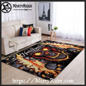 Molten Flames Skull Harley Davidson Rugs