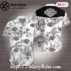 Old Bikers Crazy Quote Harley Davidson Aloha Shirt In Black Orange