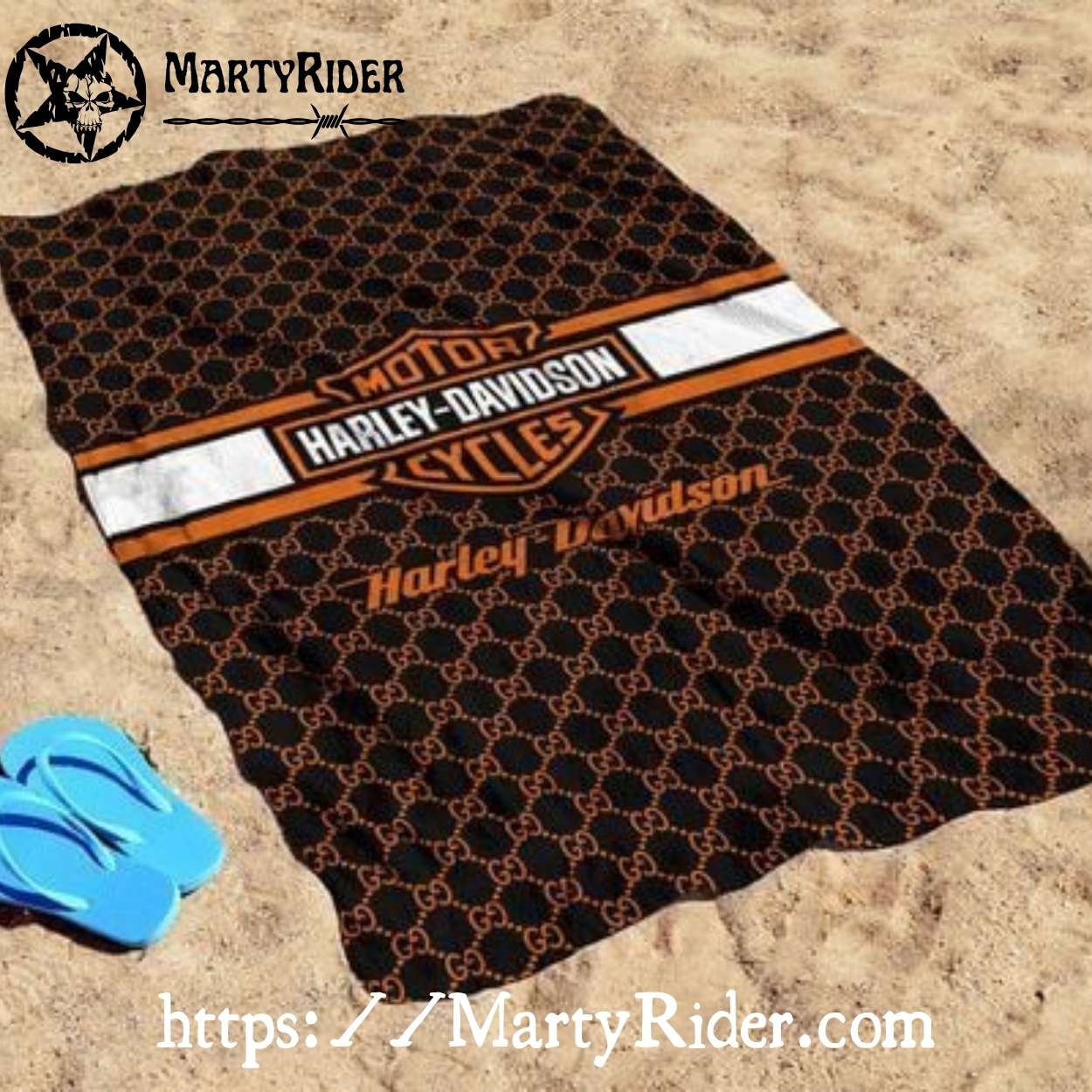 Monogram Patterned Harley Davidson Beach Towels Monogram Patterned Harley Davidson Beach Towels