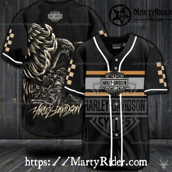 Motorcycle Eagle Rider Harley Davidson Baseball Jersey Shirt