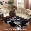 Ride the Bone Skull Fire Harley Davidson Rugs