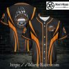 Orange Flame Wing Harley Davidson Baseball Shirt