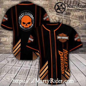 Neon Stripe Harley Davidson Baseball Jersey Shirt Bold Look