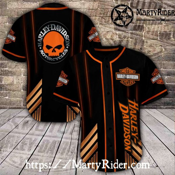 Neon Stripe Harley Davidson Baseball Jersey Shirt Bold Look