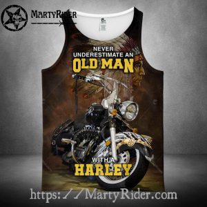 Old Man Native American Harley Davidson Tank Top