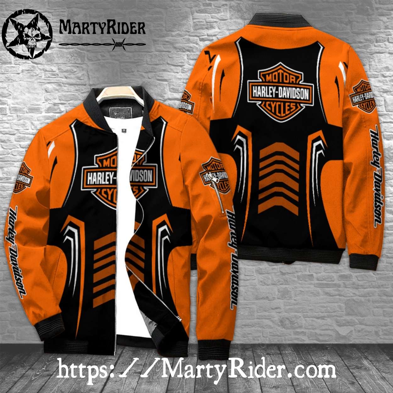 Orange Black Arrow Panels Harley Davidson Bomber Jackets Orange Black Arrow Panels Harley Davidson Bomber Jackets