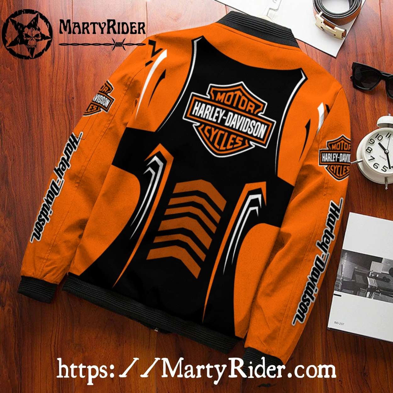 Orange Black Arrow Panels Harley Davidson Bomber Jackets Orange Black Arrow Panels Harley Davidson Bomber Jackets